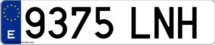 Ejemplo de matrícula española 9375 LNH