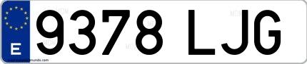 Ejemplo de matrícula española 9378 LJG