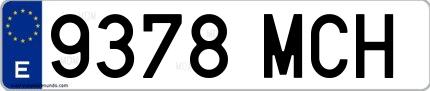 Ejemplo de matrícula española 9378 MCH