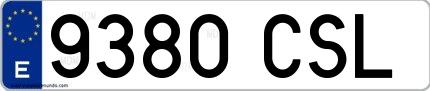 Ejemplo de matrícula española 9380 CSL
