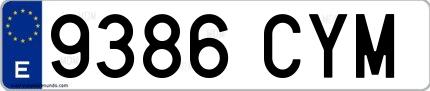 Ejemplo de matrícula española 9386 CYM