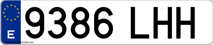 Ejemplo de matrícula de coche ordinaria 9386 LHH