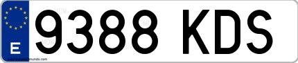 Ejemplo de matrícula española 9388 KDS