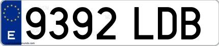 Ejemplo de matrícula española 9392 LDB