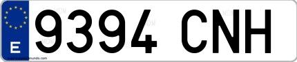 Ejemplo de matrícula española 9394 CNH