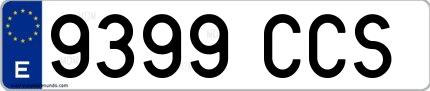 Ejemplo de matrícula española 9399 CCS