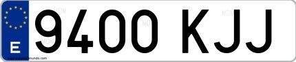 Ejemplo de matrícula española 9400 KJJ
