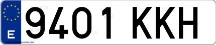 Ejemplo de matrícula española 9401 KKH