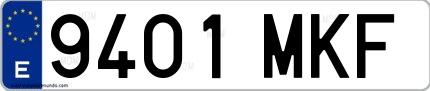 Ejemplo de matrícula española 9401 MKF