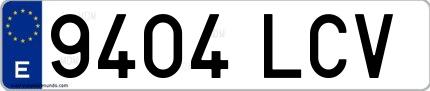 Ejemplo de matrícula española 9404 LCV