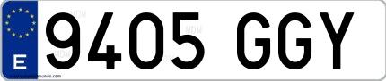 Ejemplo de matrícula española 9405 GGY