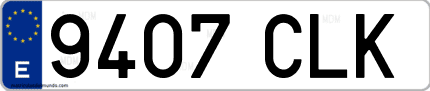 Ejemplo de matrícula de coche ordinaria 9407 CLK