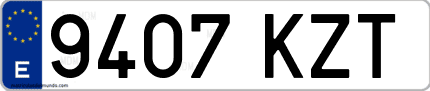 Ejemplo de matrícula de coche ordinaria 9407 KZT