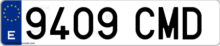 Ejemplo de matrícula de coche ordinaria 9409 CMD