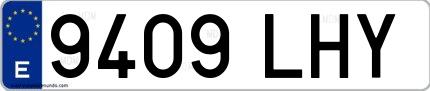 Ejemplo de matrícula española 9409 LHY