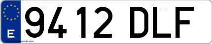 Ejemplo de matrícula española 9412 DLF