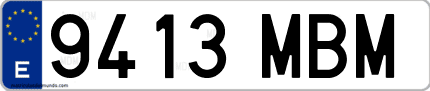 Ejemplo de matrícula de coche ordinaria 9413 MBM
