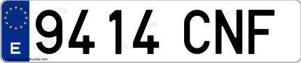 Ejemplo de matrícula española 9414 CNF