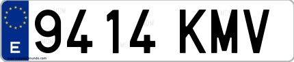 Ejemplo de matrícula española 9414 KMV