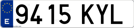 Ejemplo de matrícula de coche ordinaria 9415 KYL