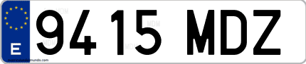 Ejemplo de matrícula de coche ordinaria 9415 MDZ