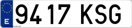 Ejemplo de matrícula española 9417 KSG