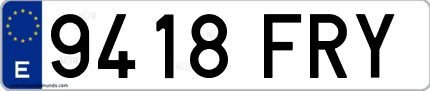 Ejemplo de matrícula de coche ordinaria 9418 FRY