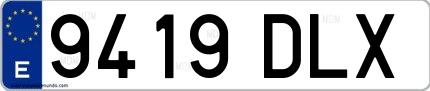 Ejemplo de matrícula española 9419 DLX