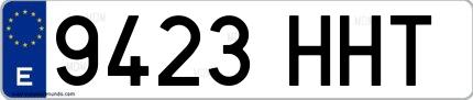 Ejemplo de matrícula española 9423 HHT