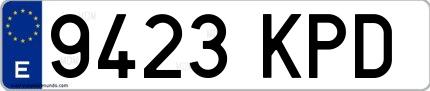 Ejemplo de matrícula española 9423 KPD