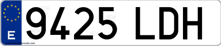 Ejemplo de matrícula de coche ordinaria 9425 LDH