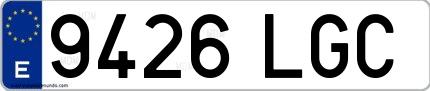 Ejemplo de matrícula española 9426 LGC