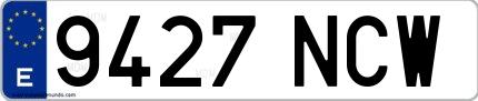 Ejemplo de matrícula española 9427 NCW
