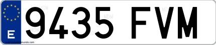 Ejemplo de matrícula española 9435 FVM