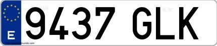 Ejemplo de matrícula española 9437 GLK