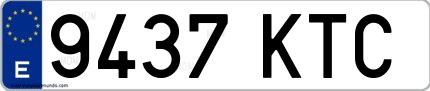 Ejemplo de matrícula española 9437 KTC