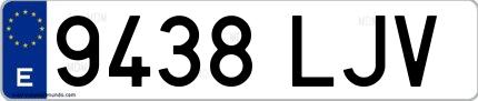 Ejemplo de matrícula española 9438 LJV
