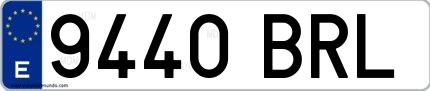 Ejemplo de matrícula española 9440 BRL