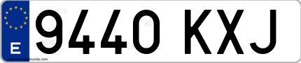 Ejemplo de matrícula de coche ordinaria 9440 KXJ