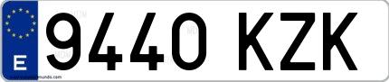 Ejemplo de matrícula española 9440 KZK