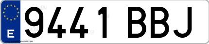 Ejemplo de matrícula española 9441 BBJ