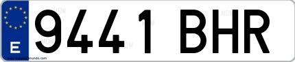 Ejemplo de matrícula española 9441 BHR