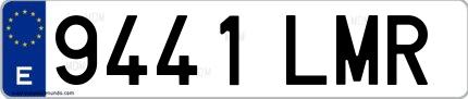 Ejemplo de matrícula española 9441 LMR
