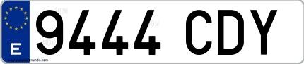 Ejemplo de matrícula española 9444 CDY