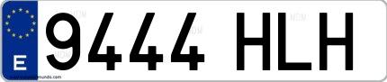 Ejemplo de matrícula española 9444 HLH