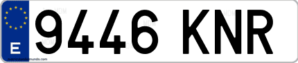 Ejemplo de matrícula de coche ordinaria 9446 KNR