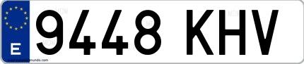 Ejemplo de matrícula española 9448 KHV