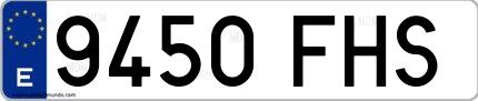 Ejemplo de matrícula española 9450 FHS