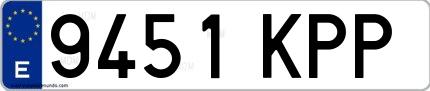 Ejemplo de matrícula española 9451 KPP
