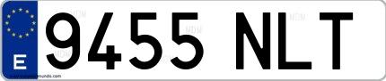 Ejemplo de matrícula española 9455 NLT